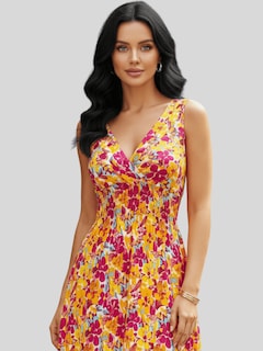 Foto 5 | Foto 5 | Vestidos Casuales Mujer Vestido Corto Midi Ves-1028 Fucsia Outfit Casual