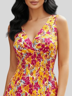 Foto 7 | Foto 7 | Vestidos Casuales Mujer Vestido Corto Midi Ves-1028 Fucsia Outfit Casual