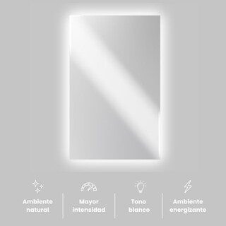 Foto 4 | Foto 4 | Espejo Decorativo Forma Rectangular 70 X 90 Cm Led Fría
