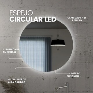 Foto 3 | Foto 3 | Espejo Decorativo Forma Diámetro 70 Cm Led Fría 6mm