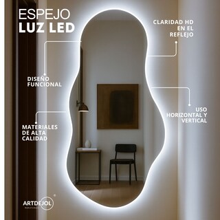 Foto 3 | Foto 3 | Espejo Decorativo Forma Irregular Amorfo 40 X 80 Cm Led Fría