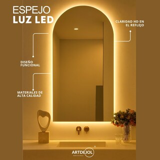 Foto 3 | Foto 3 | Espejo Decorativo Forma Arco 60x80 Cm Led Cálida