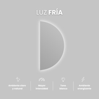 Foto 4 | Foto 4 | Espejo Decorativo Forma Media Luna 40 X 80 Cm Led Fría