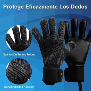 Foto 4 | Foto 4 | Guantes De Portero Fútbol Profesional Antidesliz Respirable Talla 7 Eo Safe Imports Esi-21968 Negro