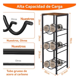 Foto 3 | Foto 3 | Rack Porta Garrafón Metálico 4 Niveles Para Garrafón De Agua Eo Safe Imports Esi-21932 Negro