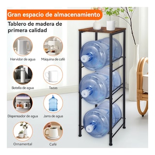 Foto 4 | Foto 4 | Rack Porta Garrafón Metálico 4 Niveles Para Garrafón De Agua Eo Safe Imports Esi-21932 Negro