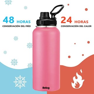 Foto 2 | Foto 2 | Termo Vaso-botella Belug Acero Inoxidablecon Fría/caliente 32 Oz Carmesí