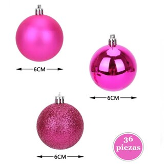 Foto 5 | Foto 5 | Esferas Navideñas De Cm-top 36 Piezas De 6cm De Color Fucsia