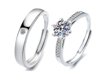 Foto 1 | Foto 1 | Xtellar 2pzs Anillo De Promesa Parejas 925 Plata Original Moissanite