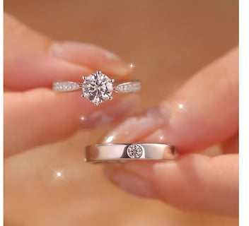 Foto 2 | Foto 2 | Xtellar 2pzs Anillo De Promesa Parejas 925 Plata Original Moissanite