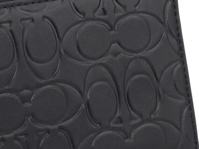 Foto 6 | Foto 6 | Cartera Coach Negro Con Letras En Relieve Cremallera Plateada