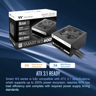 Foto 2 | Foto 2 | Fuente De Alimentación Thermaltake Smart W3 600w 80plus Atx 3.1 - Venta Internacional.