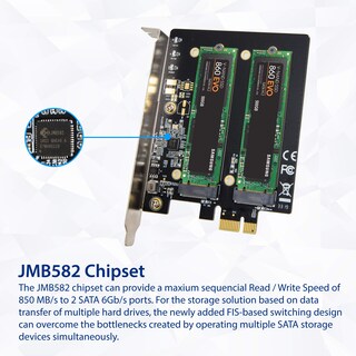 Foto 6 | Foto 6 | Convertidor Ssd Io Crest Dual M.2 B-key Sata Pci-e 3.0 X1 - Venta Internacional.