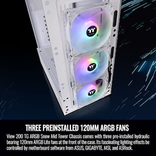 Foto 3 | Foto 3 | Carcasa Thermaltake View 200 Tg Snow Argb Atx Mid Tower - Venta Internacional.