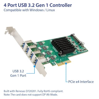 Foto 2 | Foto 2 | Tarjeta De Entrada/salida Syba Usb 3.2 Gen 1 5 Gbps 4 Puertos - Venta Internacional.