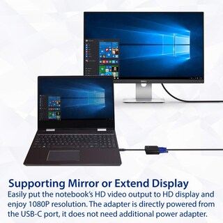Foto 3 | Foto 3 | Adaptador Usb Tipo C A Vga Syba Admite Una Resolución De 1080p - Venta Internacional.