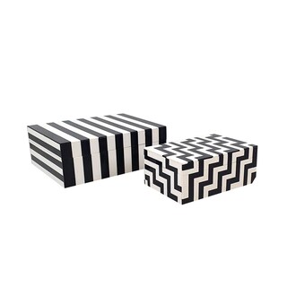 Foto 4 | Foto 4 | Caja De Accesorios Benzara Anya Multiusos En Blanco Y Negro X2 - Venta Internacional.