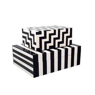Foto 7 | Foto 7 | Caja De Accesorios Benzara Anya Multiusos En Blanco Y Negro X2 - Venta Internacional.