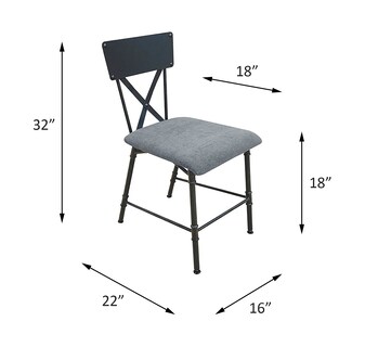 Foto 3 | Foto 3 | Silla Acme Brantley De Madera Acolchada Sin Brazos Con Respaldo Cruzado - Venta Internacional.