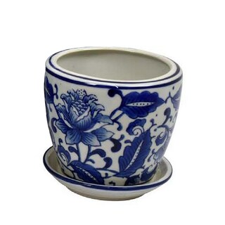 Foto 3 | Foto 3 | Set De 4 Macetas Benzara De Cerámica Con Estampado Floral Vintage - Venta Internacional.