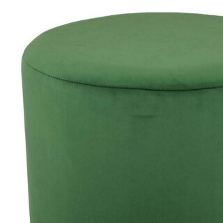 Foto 3 | Foto 3 | Otomana Benzara Mindy Redonda 48 Cm De Terciopelo Verde Dorado - Venta Internacional.