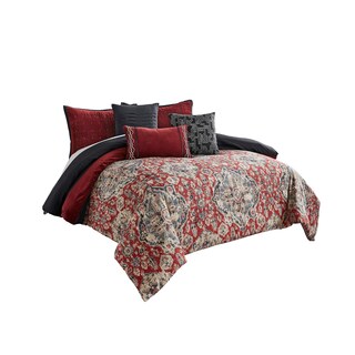 Foto 1 | Foto 1 | Juego De Edredón Benzara Queen De 9 Piezas Con Estampado De Medallones - Venta Internacional.