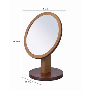 Foto 5 | Foto 5 | Pedestal De Maquillaje Redondo Mirror Benzara De Madera 14 Cm De Alto - Venta Internacional.