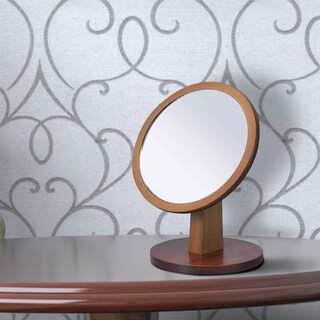 Foto 6 | Foto 6 | Pedestal De Maquillaje Redondo Mirror Benzara De Madera 14 Cm De Alto - Venta Internacional.