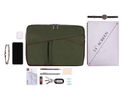 Foto 4 | Foto 4 | Funda Para Portátil Mcklein Crescent De Piel De Nailon De 14 Pulgadas Color Verde - Venta Internacional.