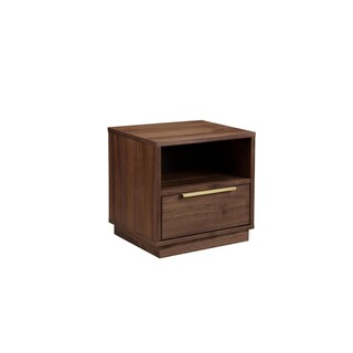 Foto 1 | Foto 1 | Mesita De Noche Benzara Tommy 39x44x44 Cm 1 Cajón Marrón Dorado - Venta Internacional.