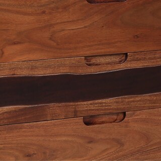 Foto 2 | Foto 2 | Mesa De Noche Benzara De 23 Pulgadas  Madera De Acacia  3 Cajones  Color Marrón - Venta Internacional.