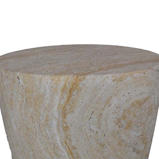 Foto 3 | Foto 3 | Mesa Para Plantas Benzara 18 Pulgadas Cónica De Resina Blanca Jaspeada - Venta Internacional.