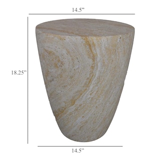 Foto 5 | Foto 5 | Mesa Para Plantas Benzara 18 Pulgadas Cónica De Resina Blanca Jaspeada - Venta Internacional.