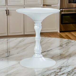 Foto 6 | Foto 6 | Mesa Auxiliar Benzara Wowi De 23 Pulgadas Con Base De Acero Blanco - Venta Internacional.