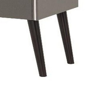 Foto 4 | Foto 4 | Mesita De Noche Table Benzara Con Borde Curvo Gris Cromado 51 X 41 X 51 Cm - Venta Internacional.