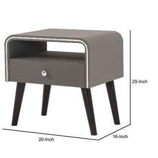 Foto 5 | Foto 5 | Mesita De Noche Table Benzara Con Borde Curvo Gris Cromado 51 X 41 X 51 Cm - Venta Internacional.