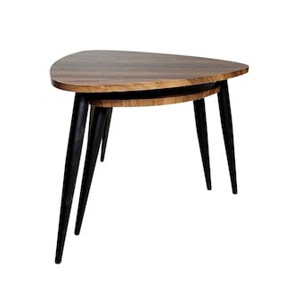 Foto 1 | Foto 1 | Mesa Benzara Clovia  Juego De 2 Unidades Triangulares De Madera Y Metal - Venta Internacional.