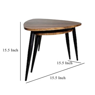 Foto 5 | Foto 5 | Mesa Benzara Clovia  Juego De 2 Unidades Triangulares De Madera Y Metal - Venta Internacional.