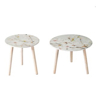 Foto 1 | Foto 1 | Set De 2 Mesas Auxiliares Table Benzara Con Flores De Cerezo - Venta Internacional.