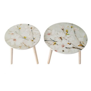 Foto 3 | Foto 3 | Set De 2 Mesas Auxiliares Table Benzara Con Flores De Cerezo - Venta Internacional.