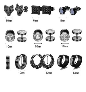 Foto 2 | Foto 2 | 9pares Aretes Xtellar Hombre Piercing Acero Inoxidable