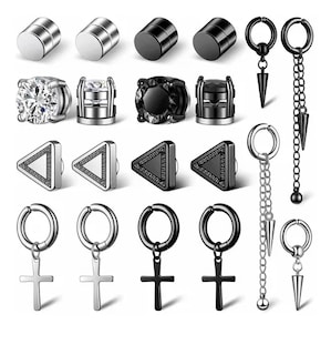 Foto 1 | Foto 1 | 10 Pares Xtellar Aretes Hombre Falsos Piercing Imán Arracadas