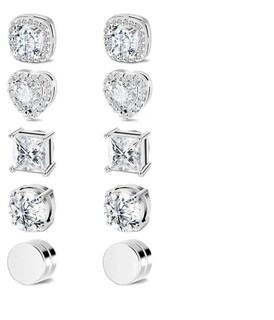 Foto 1 | Foto 1 | 5pare Aretes Xtellar Imán Falso Piercing Zirconia