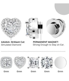 Foto 2 | Foto 2 | 5pare Aretes Xtellar Imán Falso Piercing Zirconia