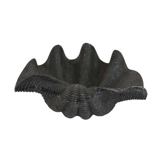 Foto 1 | Foto 1 | Concha De Resina Sculpture Benzara 43 Cm Curvada Texturizada Negra - Venta Internacional.