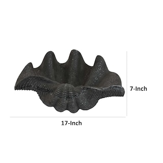 Foto 5 | Foto 5 | Concha De Resina Sculpture Benzara 43 Cm Curvada Texturizada Negra - Venta Internacional.