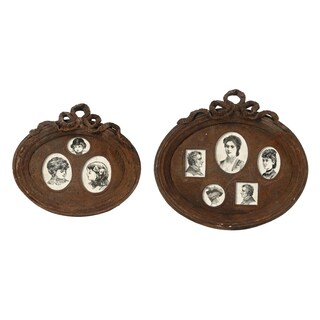 Foto 1 | Foto 1 | Marco De Fotos Benzara Ceramic Rustic Set De 2 Color Marrón 39 X 35 Cm - Venta Internacional.