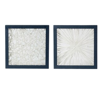 Foto 1 | Foto 1 | Set De Lienzos Florales Azules Y Blancos De Benzara Para Decoración Mural 39 X 39 Cm - Venta Internacional.