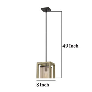 Foto 5 | Foto 5 | Lámpara Colgante Benzara Acia 20 Cm Pantalla De Organza Marrón - Venta Internacional.