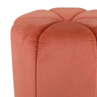 Foto 2 | Foto 2 | Taburete Otomano Benzara Sylvie Redondo De Terciopelo  48 Cm  Oro Rojo - Venta Internacional.